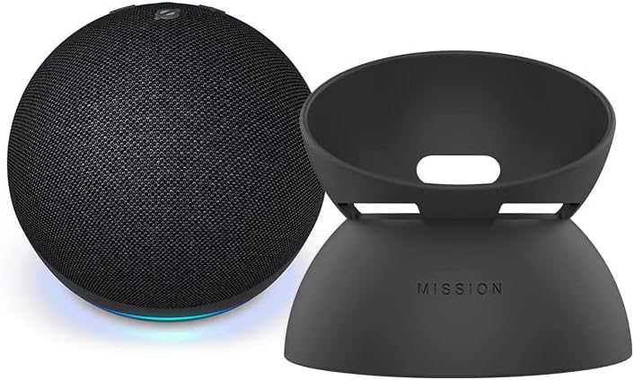 🔊 Amazon Echo Dot (5.ª Gen) con Base de Batería Portátil Mission – Parlante Inteligente con Alexa Inalámbrico