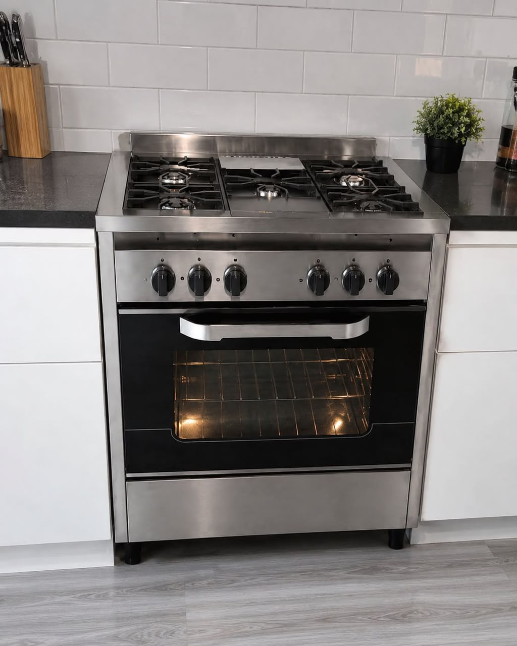 Cocina Semi-Industrial Luxman Compact 55cm - Acero Inoxidable y Rejillas de Fundición