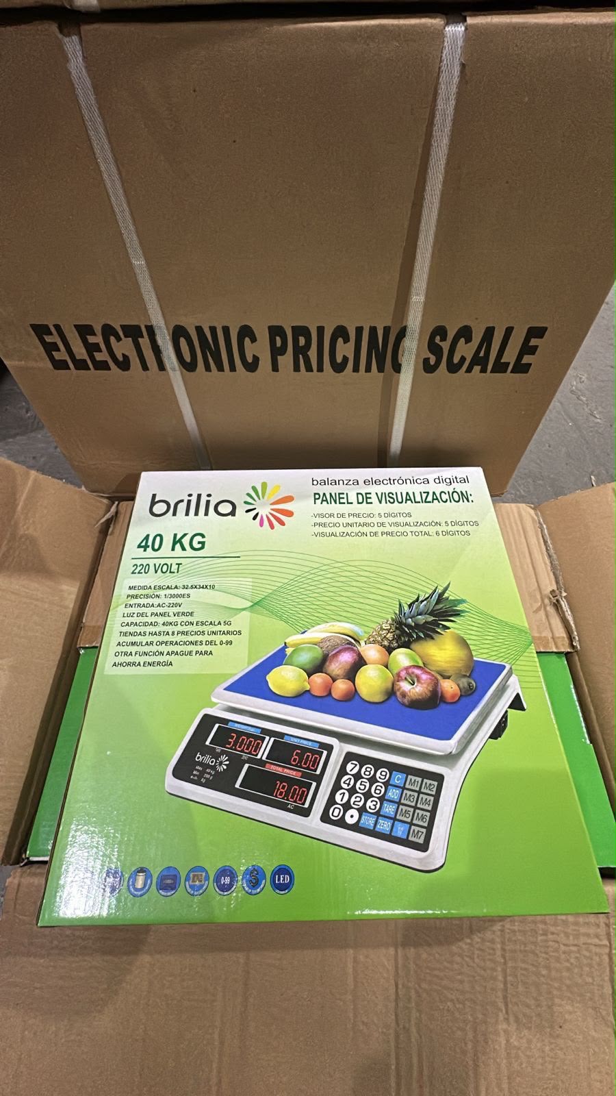 Balanza Electrónica Digital Brilia 40kg / 5g con Cálculo de Precio