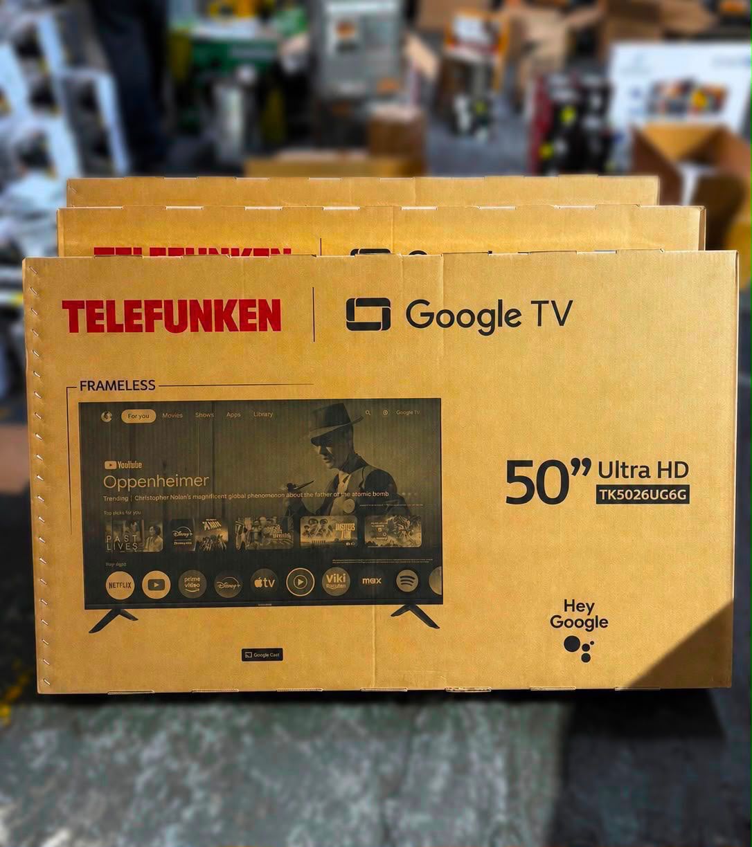 Smart TV Telefunken 50" Ultra HD 4K Google TV - Diseño Frameless sin Bordes (TK5026UG6G)